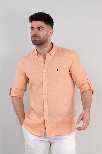 Paul Martin Canadian Ανδρικό λινό πουκάμισο Paul Martin Regular Fit