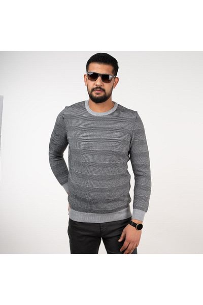 AKÇAYLAR San&fa Knitwear Ανδρικό πουλόβερ με λαιμόκοψη με μοτίβο Slimfit
