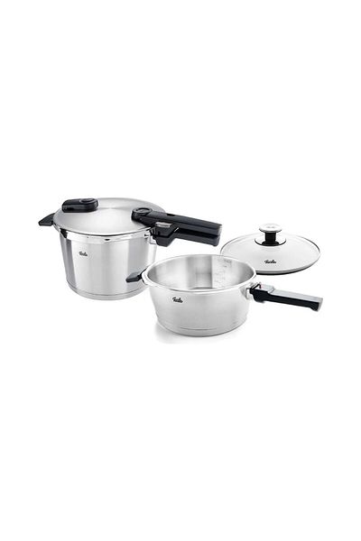Fissler Vitaquick Premium 6+3.5 Lt Pressure Cooker Set of 2+ Glass Lid