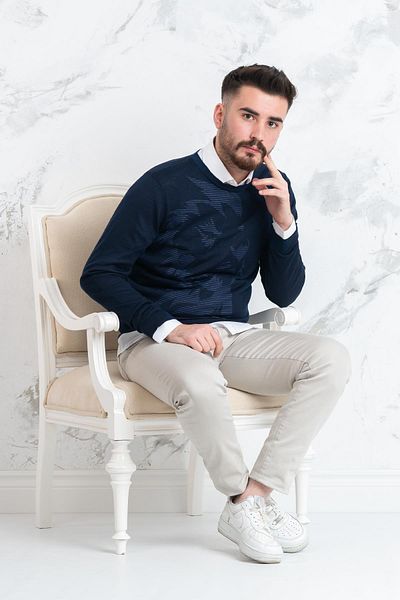Ecer Ανδρικό πλεκτό πουλόβερ Slimfit Crew Neck