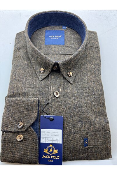 Jack Polo Erkek Tek Cep Kışlık Kaşmir Gömlek