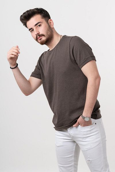 AKÇAYLAR Ανδρικό μπλουζάκι Slimfit Crew Neck