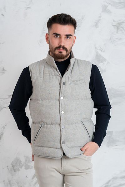 Sır Slimfit Men's Puffer Vest with Snap Fasteners