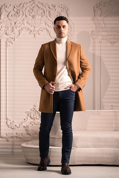 Sır Мъжко кашмирено палто Slimfit
