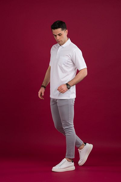 Woolen World Ανδρικό μπλουζάκι Mercerized Classic Fit Polo Neck με τσέπη