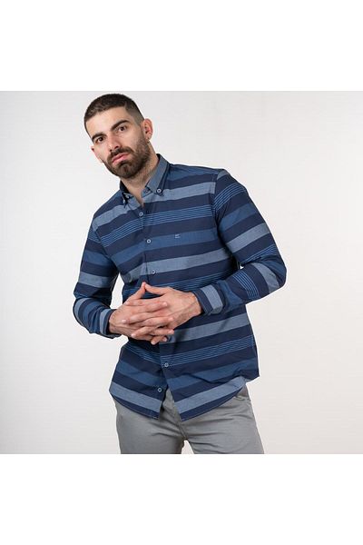 AKÇAYLAR Риза с райета Slimfit от Ecer