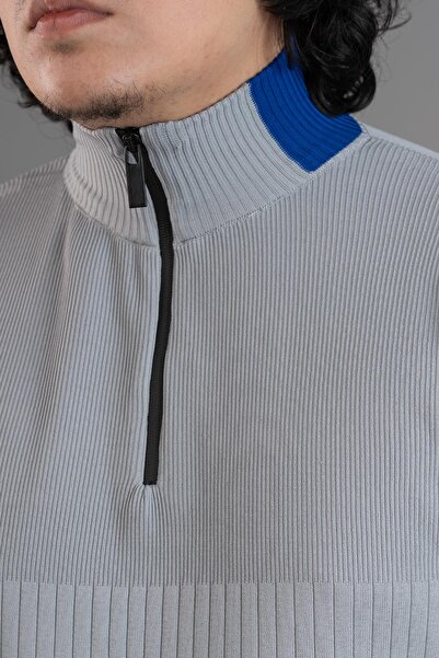 AKÇAYLAR Світшот з блискавкою, коміром-стійкою та еластичною стрічкою для чоловіків