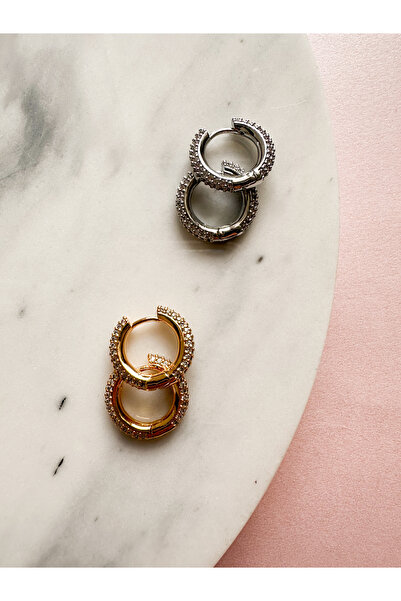 Solarita Jewelry Blair Zirkon Taşlı Küçük Boy Halka Küpe