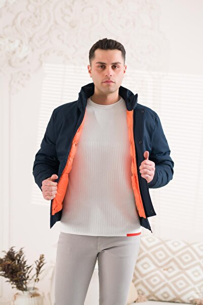 Sır Чоловіча куртка-штормик з високим коміром, еластичним поясом і блискавкою