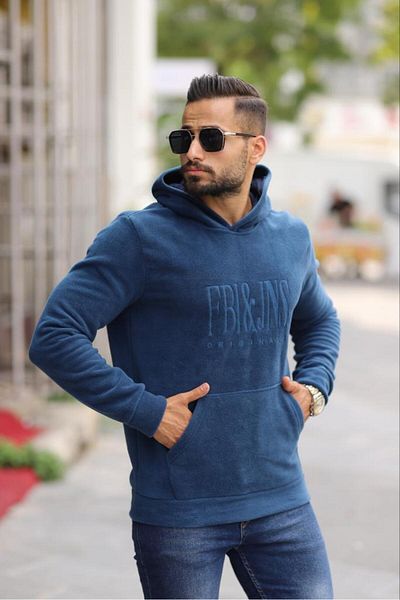 AKÇAYLAR Ανδρικό φούτερ με κουκούλα Slimfit Fleece