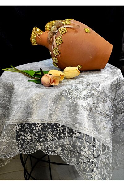 Çt Çeyizci Tekstil Fiskos, Dowry Box 100x100cm Fiskos, French Lace Fiskos Cover