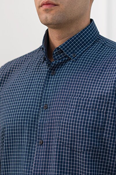 ADVANTE Чоловіча сорочка з дрібною клітинкою, широким кроєм та кишенями, з сезонного матеріалу