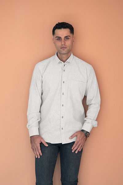 BİCAN Χειμερινό ανδρικό πουκάμισο Bican Casual Cut με χοντρό ύφασμα με τσέπες