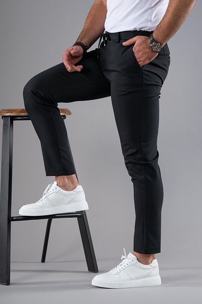 AKÇAYLAR Χειμερινό υφασμάτινο παντελόνι Slimfit με στενό πόδι με κλωστή στη μέση