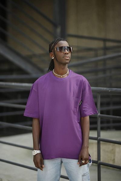 AKÇAYLAR Ανδρικό καλοκαιρινό μπλουζάκι Lycra Oversize Cotton Crew Neck με τσέπες