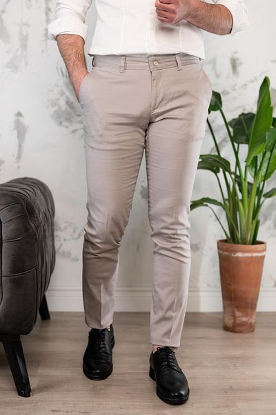 NOTRA Ανδρικό καλοκαιρινό παντελόνι Gabardine Chino Slimfit Skinny Leg
