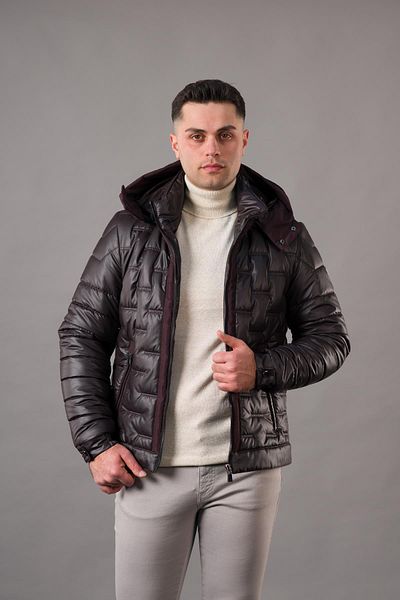 AKÇAYLAR Мъжко ватирано палто с качулка и подплата, стандартна кройка
