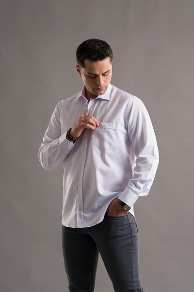 ADVANTE Cămașă pentru bărbați Dobby Pocket cu croială relaxată