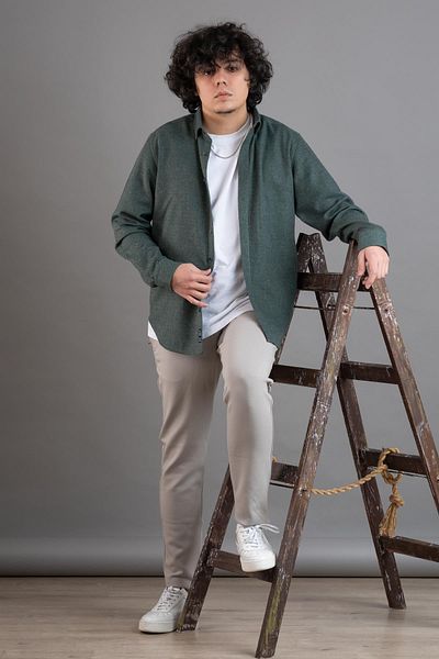 Dorss Ανδρικό πουκάμισο Slimfit μονόχρωμο Winter Lumberjack