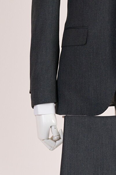 Sır Çizgili Sivri Yaka 6 Drop Çift Yırtmaçlı Regular Fit Erkek Takım Elbise