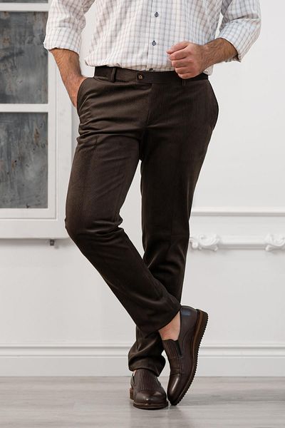 APARTRO Regular Fit Λεπτό Corduroy Παντελόνι με Πλαϊνή Τσέπη Παχύ ύφασμα βελούδο