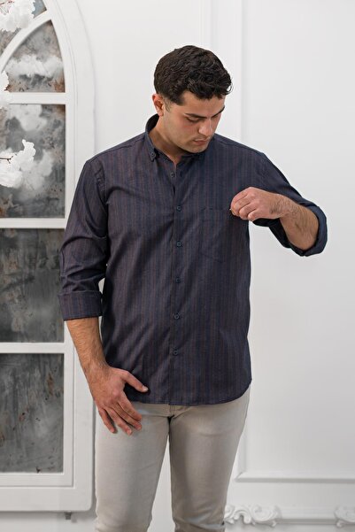 ADVANTE Широкий і зручний крій, кишені, смугастий класичний чоловічий сорочка