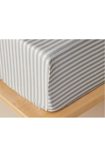 Osmanlı Home Concept Stripe Striped Cotton Satin Double Elastic Sheet + 2 Pillowcases 160x200
