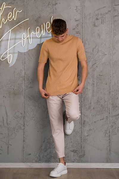 AKÇAYLAR Мъжка трикотажна тениска Slimfit Lycra Zero Collar