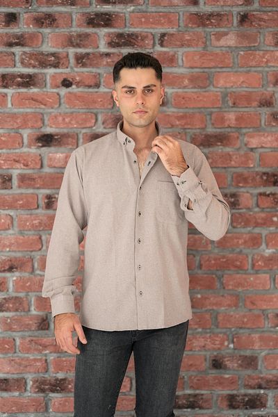 BİCAN Мъжка зимна риза Bican Casual Cut с джоб от дебел плат