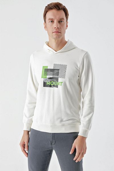 AKÇAYLAR Slimfit Hooded Front Printed 2 Thread Men's Sweatshirt