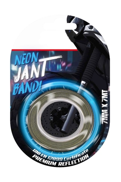 BANT EVİ Neon Jant Bandı Mavi Araç Otomobil Motosiklet Parlayan Fosforlu Jant...
