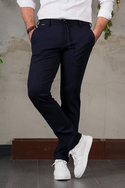 Ecer Ανδρικό παντελόνι Jogger από χειμερινό ύφασμα με ελαστική μέση Lycra και νήματα