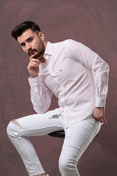 Dorss Ανδρικό πουκάμισο με μοτίβο Seersucker από ύφασμα Slimfit