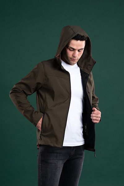 AKÇAYLAR Ανοιξιάτικο ανδρικό παλτό με κουκούλα Slimfit με φερμουάρ Fbi