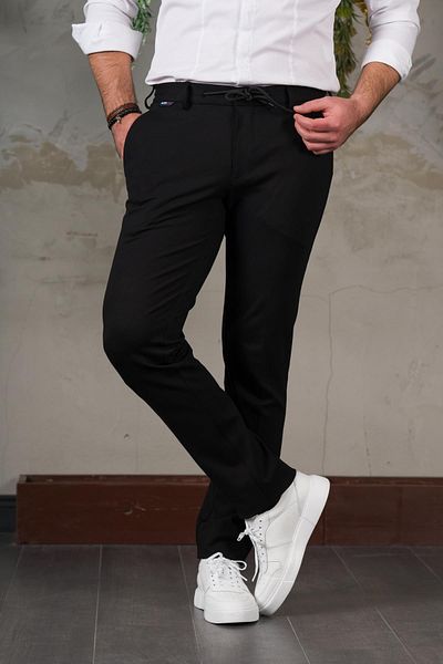 Ecer Ανδρικό παντελόνι Jogger από χειμερινό ύφασμα με ελαστική μέση Lycra και νήματα