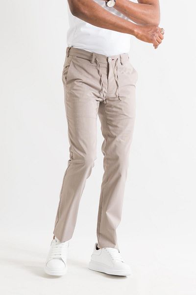 Ecer Slimfit Thin Summer Fabric Jogger Pants with Elastic Waist and Thread