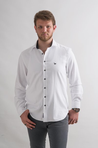 Dorss Slimfit Cotton Garnished Winter Thick Fabric Men's Shirt