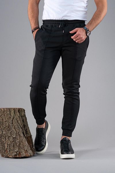 AKÇAYLAR Παντελόνι Jogger Slimfit με στενό πόδι με ελαστική μέση με νήματα Lycra