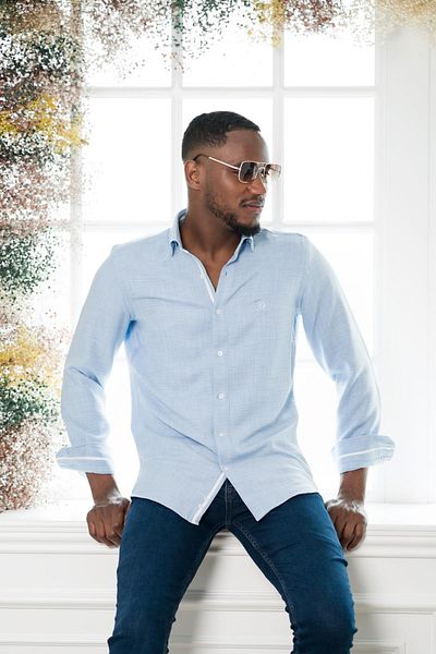 Paul Martin Мъжка лятна риза с дълъг ръкав Slim Fit от плат Seersucker