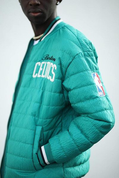 AKÇAYLAR Oversize Embroidery Patterned Six Elastic Spring Quilted College Coat