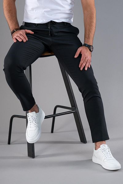 AKÇAYLAR Χειμερινό υφασμάτινο παντελόνι Slimfit με στενό πόδι με κλωστή στη μέση