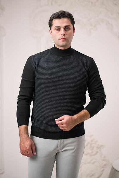nehir by ahmet fulker Nehir By Faruk Ülker Regular Fit Half Turtlekeck Self Patterned Wool Мъжки пуловер