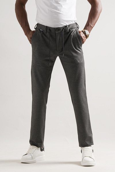 Ecer Ανδρικό παντελόνι Jogger από χειμερινό ύφασμα με ελαστική μέση Lycra και νήματα