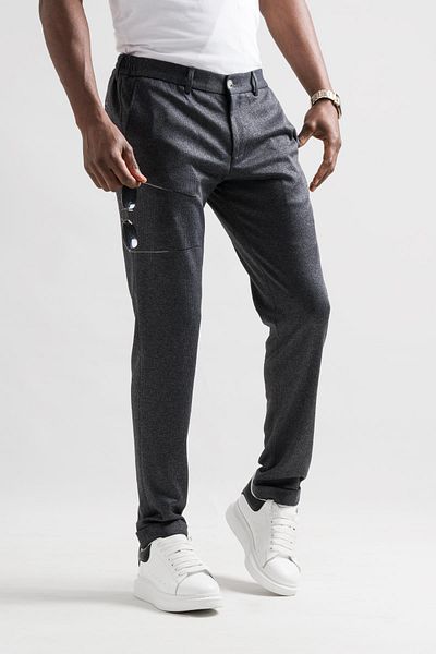 AKÇAYLAR Ανδρικό παντελόνι Jogger από χειμερινό ύφασμα με ελαστική μέση με ριγέ διπλό πόδι