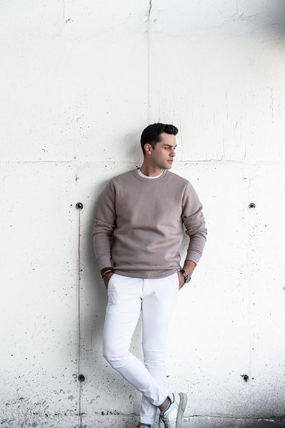 AKÇAYLAR Slimfit Σαλοπέτα Μηρού Crew Neck Basic 3 Τύπωμα Ανδρός