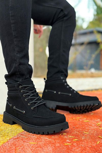 BIG KING Μαύρα Suede Retro Ανδρικά Κλασικά Μποτάκια
