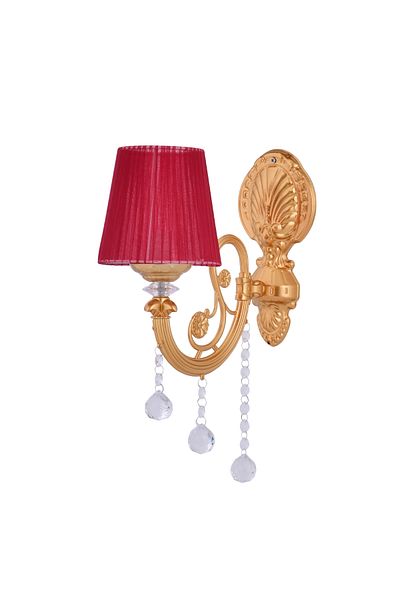 polataydinlatma TURNA LUXURY SCONCE CLARET RED HAT (GOLD)