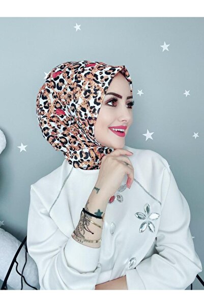 OykumBone DC10 PATTERNED Ready-made Hijab practic cu închidere cu capse pentru zi cu zi și șapcă de piscină Hijab pentru femei eșarfă șal