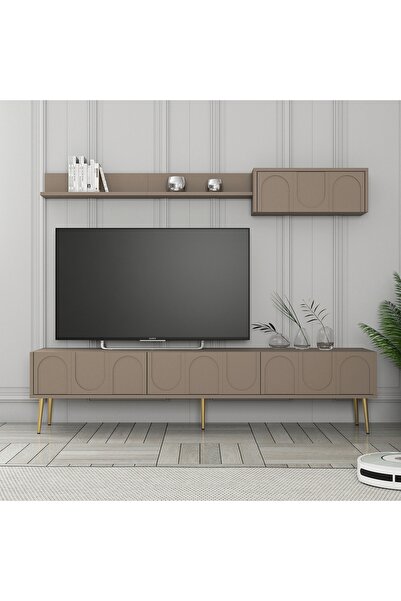 Variant Mobilya Lyon Duvar Raflı TV Ünitesi - Atlas / Altın