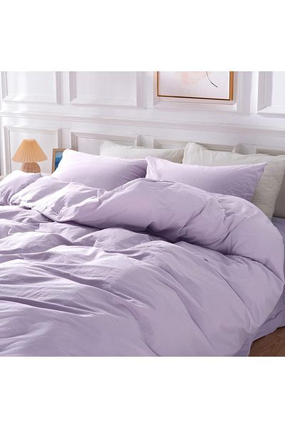 Soft Colours Single Duvet Cover Set with Fitted Sheets
